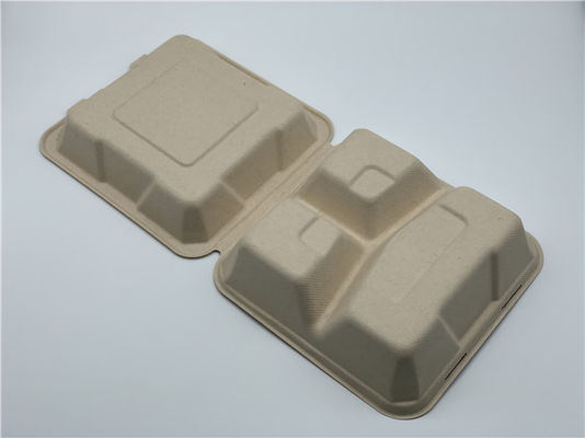 9" Oil Resistant Lunch Biodegradable Microwavable Food Containers