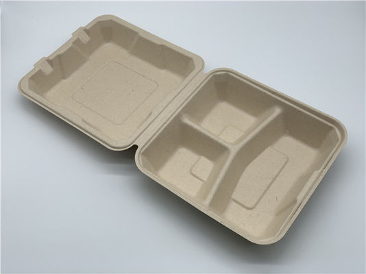 9" Oil Resistant Lunch Biodegradable Microwavable Food Containers