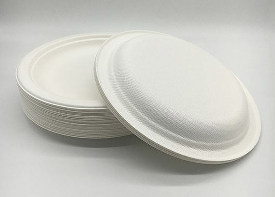 Eco Friendly Disposable Sugarcane Bagasse 7 inch Food Dinnerware Round Cake Plate