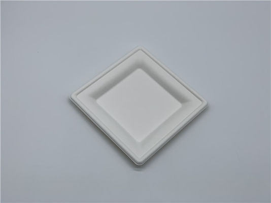 6 Inch Waterproof Tableware Square Sugarcane Waste Plates