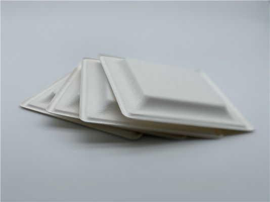 6 Inch Waterproof Tableware Square Sugarcane Waste Plates