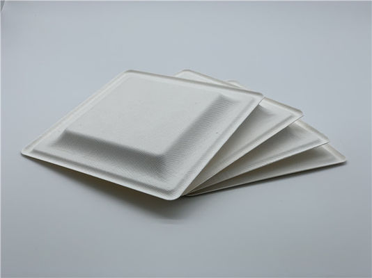 6 Inch Waterproof Tableware Square Sugarcane Waste Plates