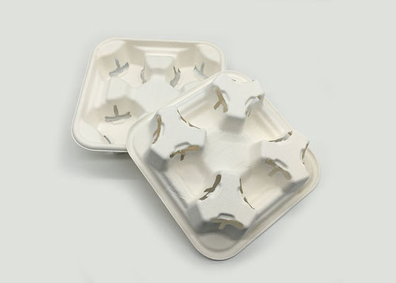 Degradable Leakproof 4 Hole 215x215x47.3mm Paper Cup Holders