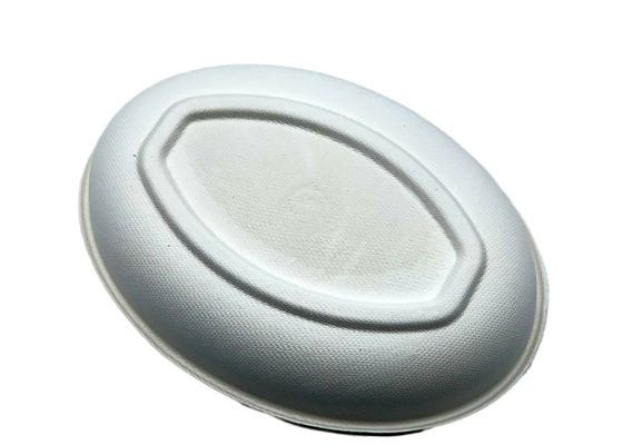 Oval 262.5x197x20.1mm Biodegradable Sugarcane Bagasse Plates