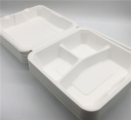 8 Inch 38g Clamshell Biodegradable To Go Containers