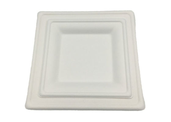 8 Inch Square Biodegradable Sugarcane Bagasse Plates