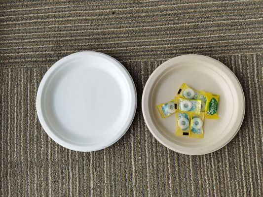 100% Compostable 8.75 Inches Natural, Biodegradable Food Plate For Food And Vegetables