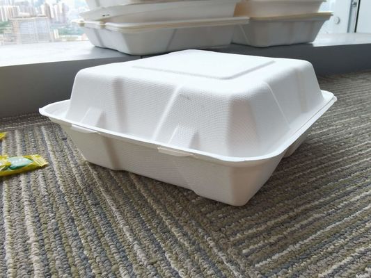 Biodegradable compostable bagasse 8inch compartment lunch paper boxes for fast food for restaurant and party use