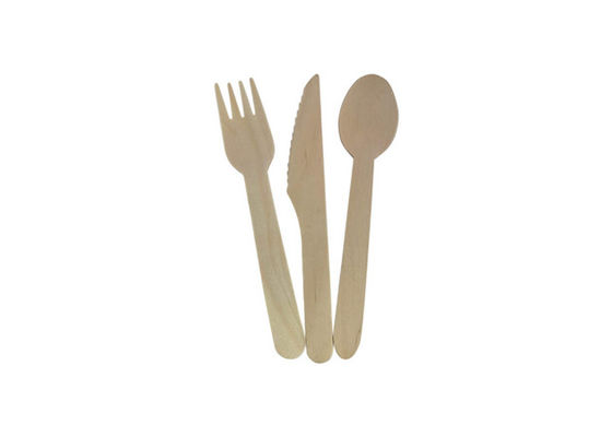 6"  Natural Wooden Utensils Compostable Cutlery Set