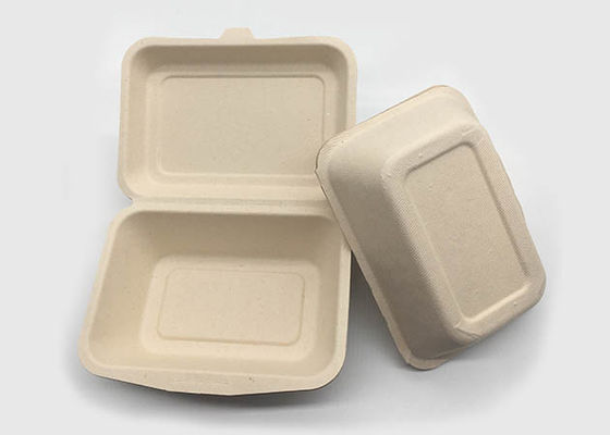 655ml Rectangle  7"×5'' Unbleached Biodegradable Takeout Containers