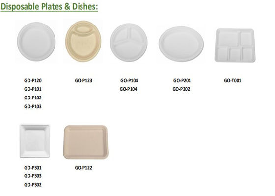 9 Inch 2 Compartment Biodegradable Sugarcane Bagasse Plates