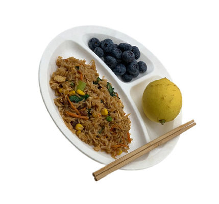 10inch Dinner Round 3 Compartment Corn Starch Plates