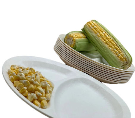 10inch Dinner Round 3 Compartment Corn Starch Plates