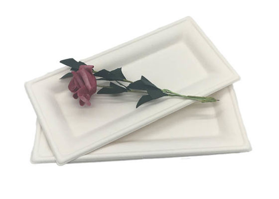 Sugarcane Rectangle Dinner 10"×5” Biodegradable Food Trays