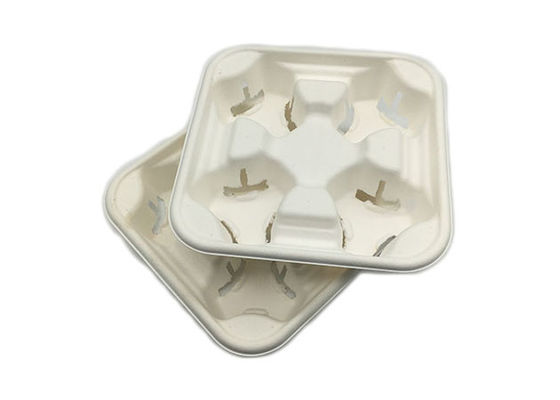 Degradable Leakproof 4 Hole 215x215x47.3mm Paper Cup Holders