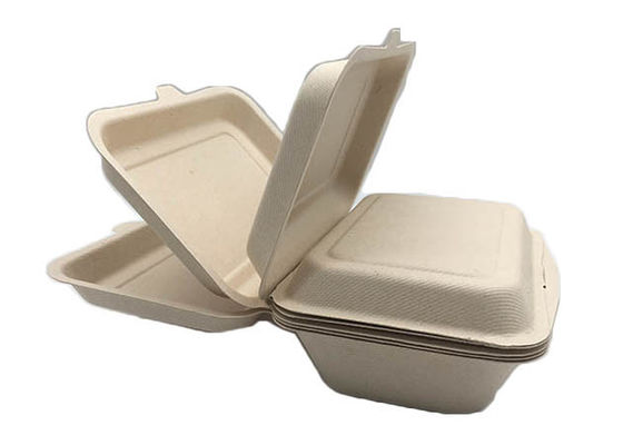 655ml Rectangle  7"×5'' Unbleached Biodegradable Takeout Containers