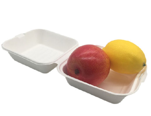 6" Burger Box Food Grade Sugarcane Bagasse Take Away Food Box