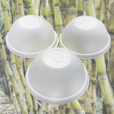 Eco Friendly 80mm Dome Take Away Sugarcane Pulp 100% Biodegradable Paper Cup Lids 90Mm White For Tea Cup