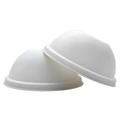 Eco Friendly 80mm Dome Take Away Sugarcane Pulp 100% Biodegradable Paper Cup Lids 90Mm White For Tea Cup