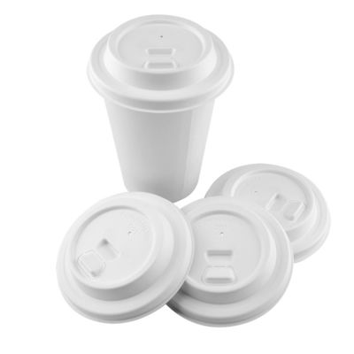 80mm Cup Cover Hot Molded Biodegradable Bagasse Pulp Sugarcane Coffee Cup Cover Lids For Family Foods