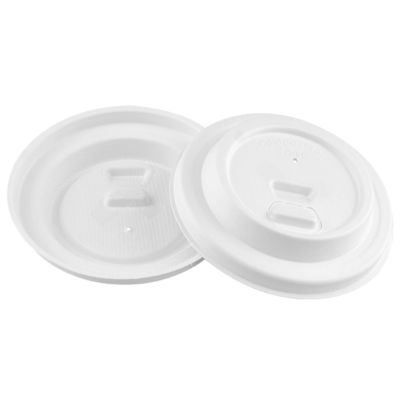 80mm Cup Cover Hot Molded Biodegradable Bagasse Pulp Sugarcane Coffee Cup Cover Lids For Family Foods