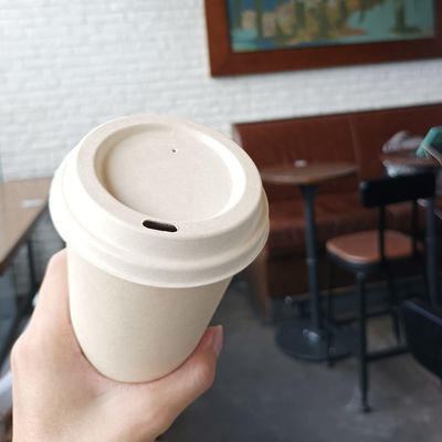 100% Biodegradable Sugarcane Pulp Molded Sip Lid , Round , Bleached 80mm cup lids