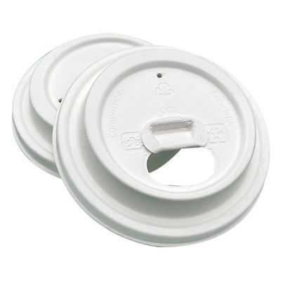 Biodegradable Compostable Eco Sugarcane Bagasse Material Cover Disposable Coffee Cup Lids