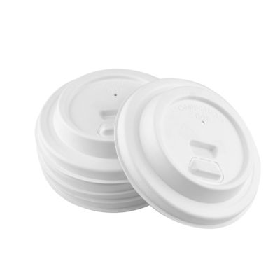 Disposable Sugarcane Pulp 8oz 12oz Coffee Cup Lids