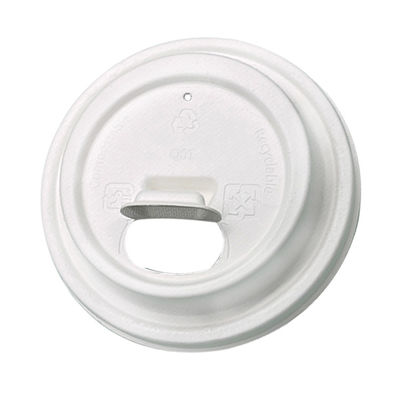 100% Recyclable Sugarcane Bagasse Screw On Lids For 8oz 12oz 16oz Cups