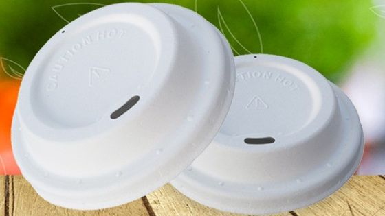 Compostable Bagasse Disposable Coffee Cup Lids 90mm