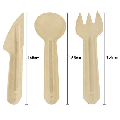 Compostable Disposable Bagasse Serving Spoons Cutlery