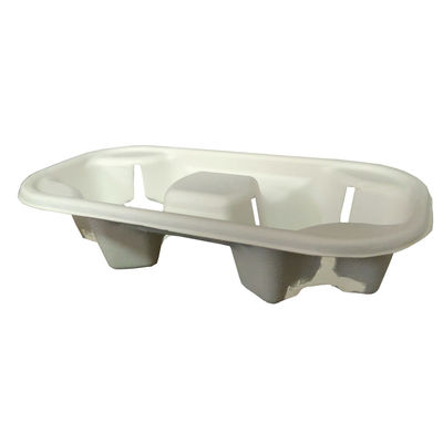 Zero Plastic Compostable Sugarcane Bagasse 2 Cup Carrier