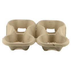 Disposable No Spill 10oz Takeaway Paper Cup Carrier Tray
