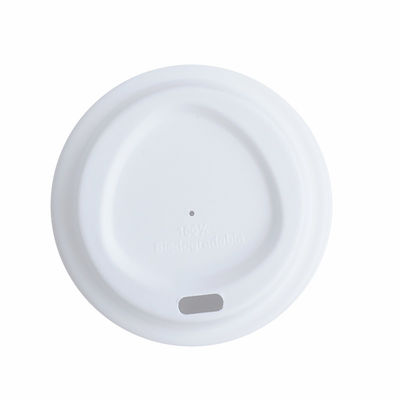 Sugarcane Pulp Molded Sip Lid , Triangle Design , Bleached 80mm
