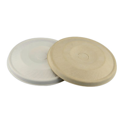 100% Biodegradable，Natural Sugarcane Pulp, 90mm Paper Cup Lids For Coffee Shop
