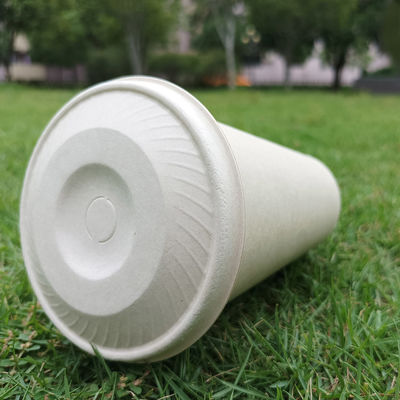 100% Biodegradable，Natural Sugarcane Pulp, 90mm Paper Cup Lids For Coffee Shop