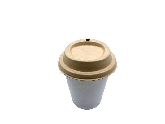 Disposable Sugarcane Cup Lids, White Or Natural, For 8oz 12oz Soft Drink Coffee