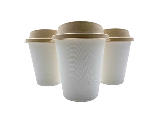 Disposable Sugarcane Cup Lids, White Or Natural, For 8oz 12oz Soft Drink Coffee