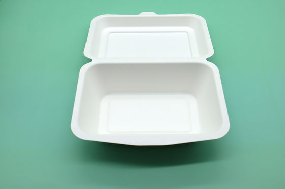 Disposable Paper Bagasse Food Box , 7*5 Inch Square Plate , For Take Away Fast Food