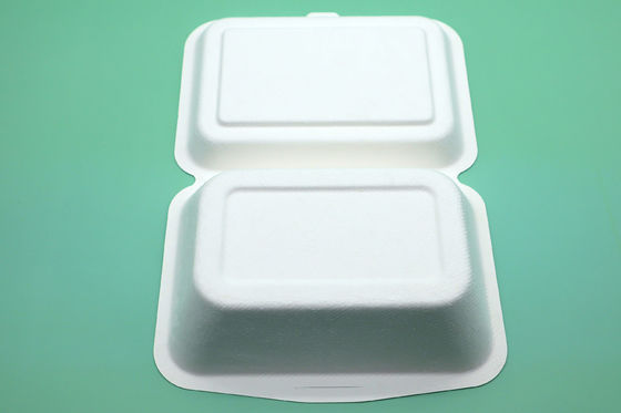 Disposable Paper Bagasse Food Box , 7*5 Inch Square Plate , For Take Away Fast Food