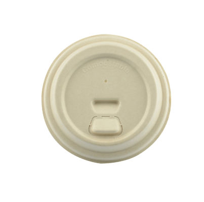 100% Compostable Biodegradable 90mm Bagasse Cup Lids, For Hot Or Cold Coffee & Tea Cup