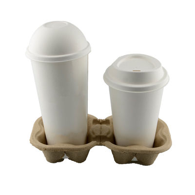 Wholesale Disposable 2 Cup Paper Cup Carrier , Paper Coffee Cup Holder Tray