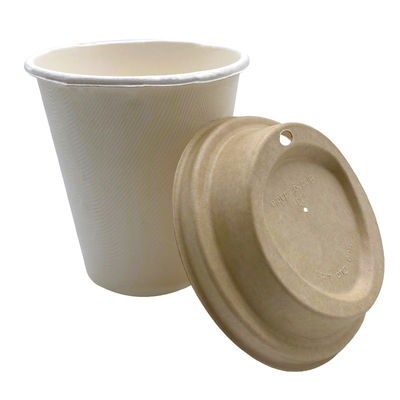 100% Compostable Biodegradable 90mm Bagasse Cup Lids, For Hot Or Cold Coffee & Tea Cup