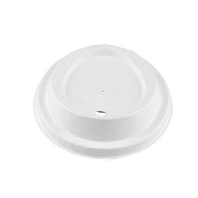 90mm 100% Biodegradable Sugarcane Pulp Molded Sip Lid , Triangle Design , Bleached