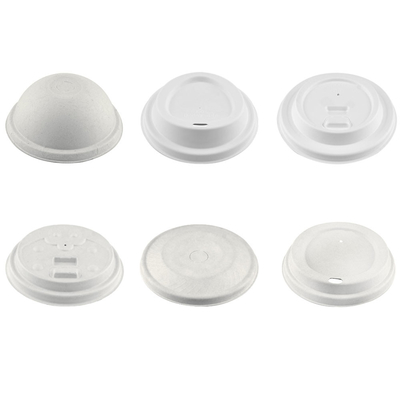 100% Fiber Pulp PFAS-Free compostable bagasse molded pulp paper coffee cups lids