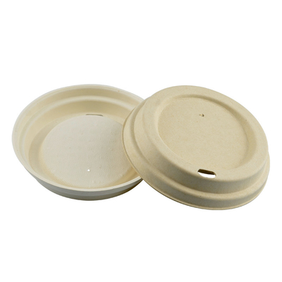 Custom Plants Coffee Cups Lids Made From Sugarcane Bagasse Pulp Withe PFAS-Free