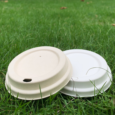 Custom Plants Coffee Cups Lids Made From Sugarcane Bagasse Pulp Withe PFAS-Free