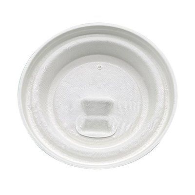 Takeaway Cup Cover Lids Natural Sugarcane Pulp Hot Single Layer Paper Cup Lid