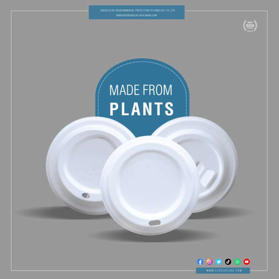 Bio-Disposable Compostable Coffee Cup Lids By Sugarcane Bagasse