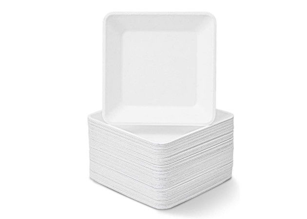 10 Inch Salad  Square Sugarcane Bagasse Tableware